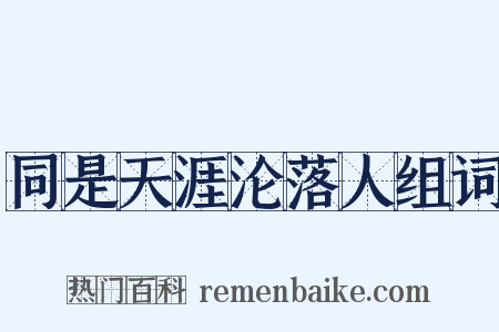 同是天涯沦落人组词是什么意思的图片